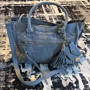 Steve Madden Gray Perforated Shoulder Bag